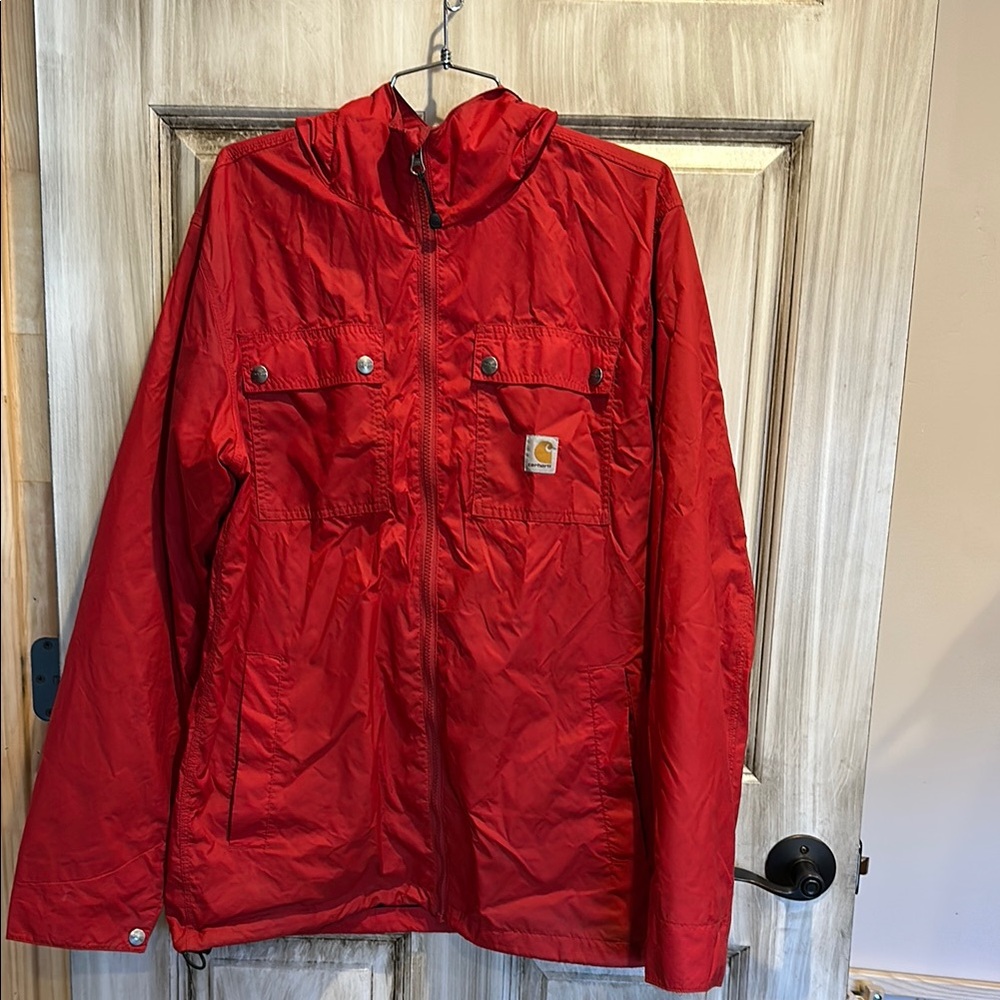 Carhartt Men's Red Hooded Jacket